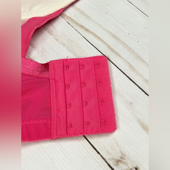 Cacique Hot Pink Lined Underwire Lace Minimizer Bra Size 44DD - Picture 7 of 8